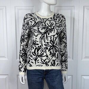 TAHARI women's floral knit sweater medium